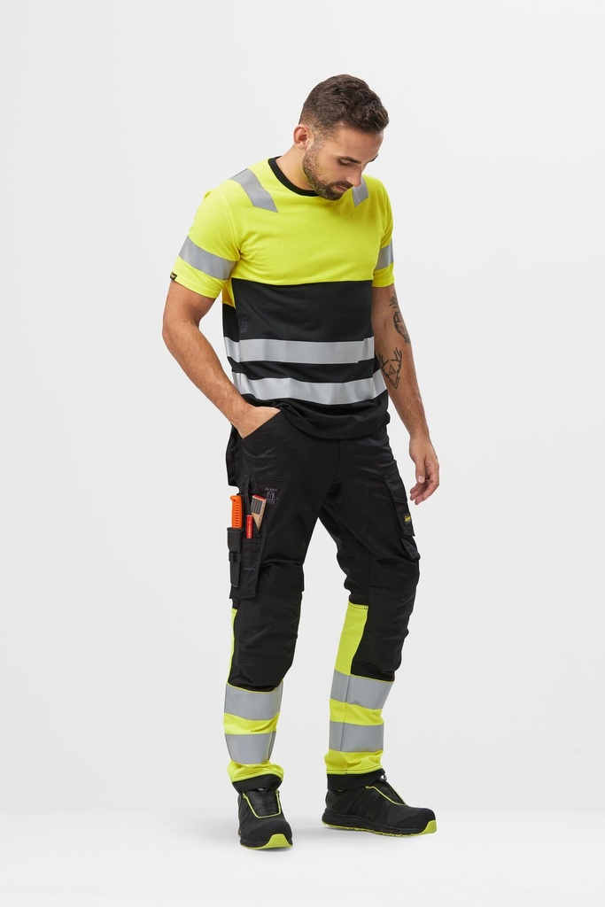 Snickers 6334 – Pantalon en tissu extensible haute visibilité, Classe 1
