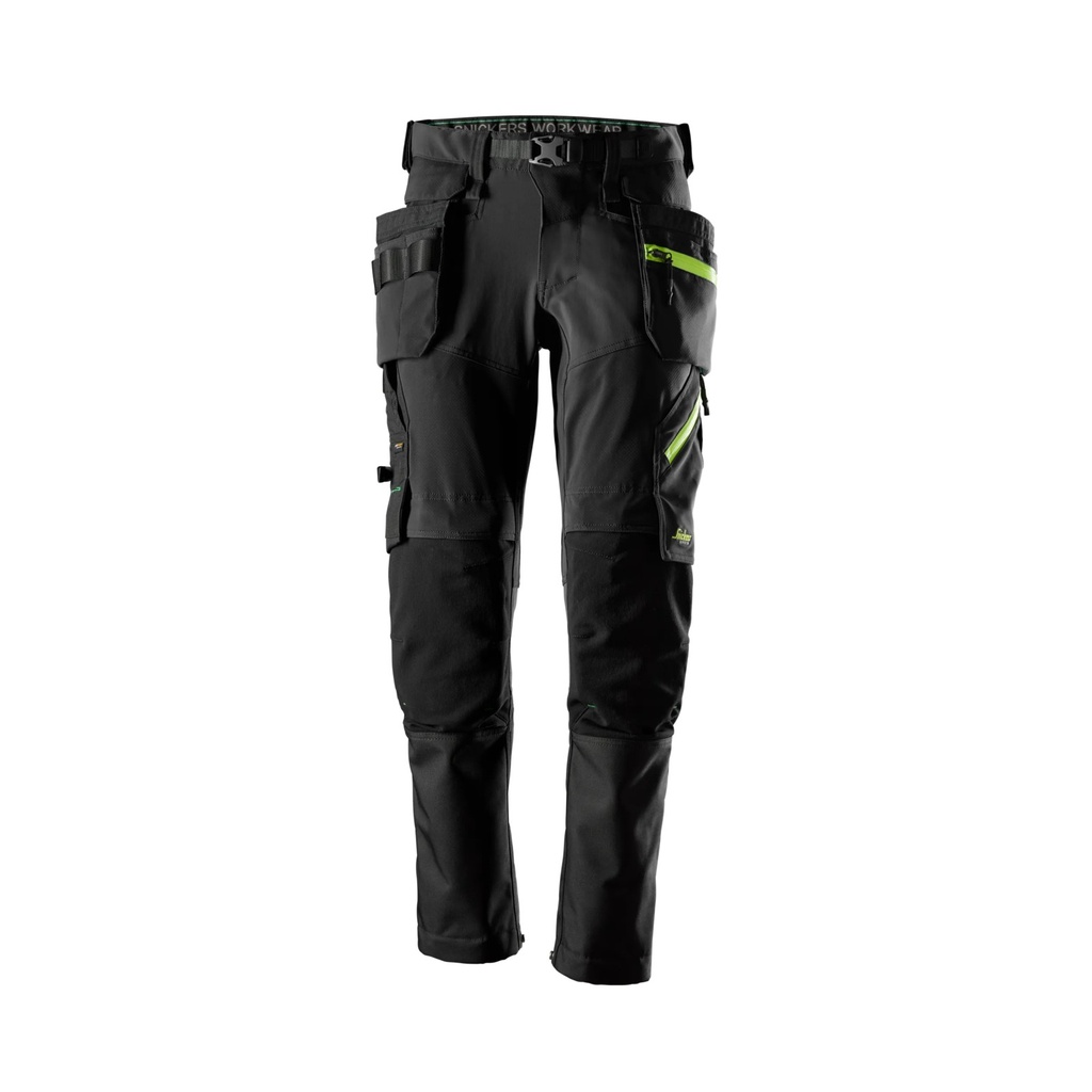 Snickers 6940 – FlexiWork, Pantalon en tissu extensible softshell avec poches holster amovibles