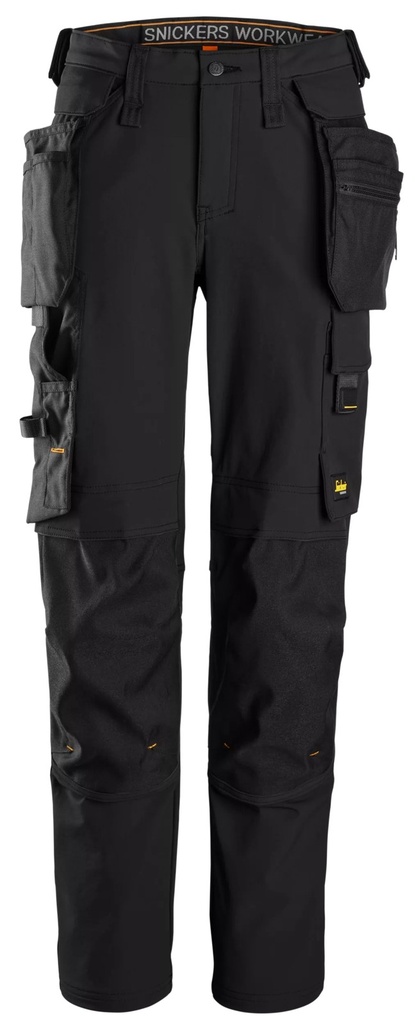 Snickers 6771 – AllroundWork, Pantalon en tissu entièrement extensible pour femme avec poches holster détachables