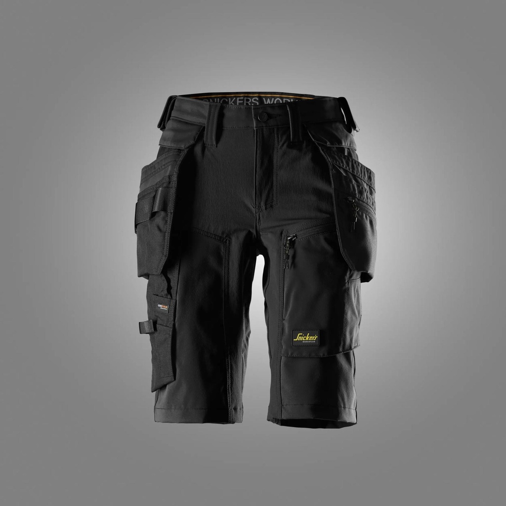 Snickers 6117 – AllroundWork, Short pour femme en tissu extensible avec poches holster détachables