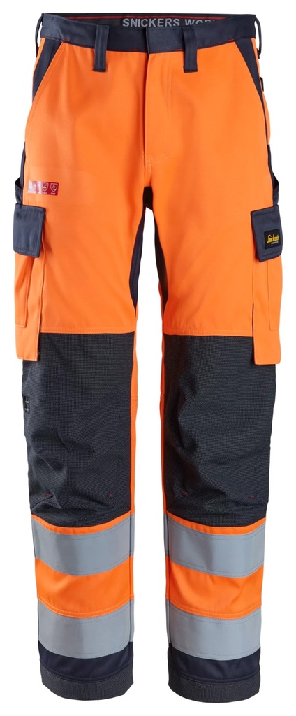 Snickers 6366 PW TROUSERS HV ORANGE CL2
