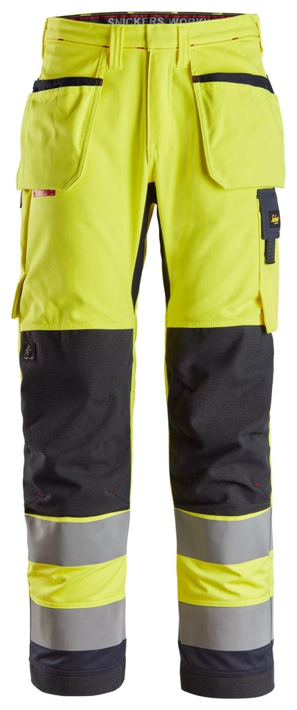 Snickers 6260 – ProtecWork, Pantalon de travail avec poches holster, haute visibilité, Classe 2