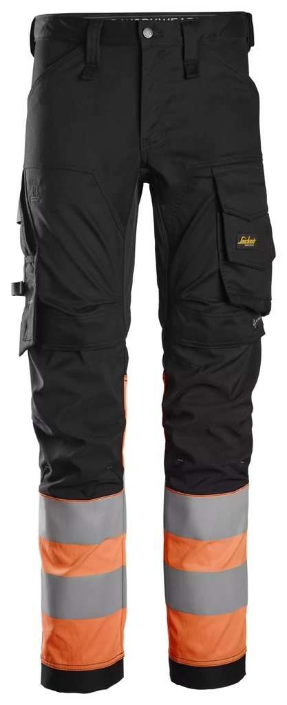 Snickers 6334 – Pantalon en tissu extensible haute visibilité, Classe 1
