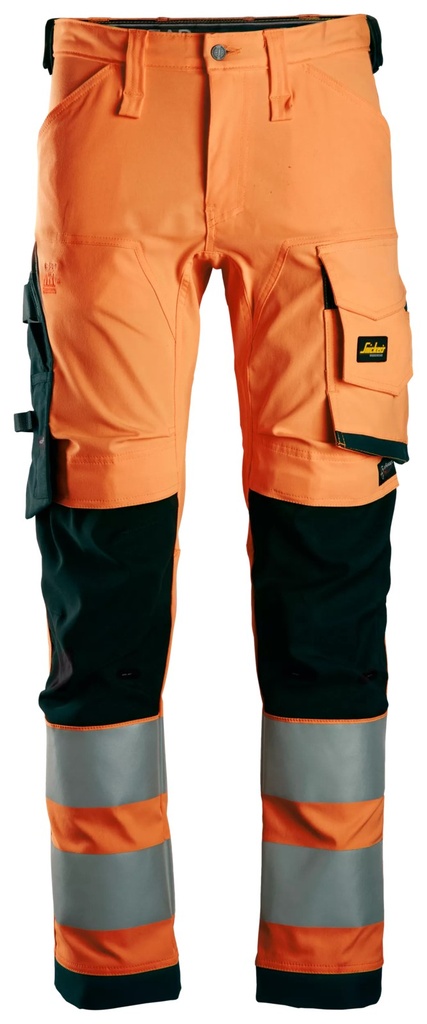 Snickers 6343 – Pantalon en tissu extensible haute visibilité, Classe 2