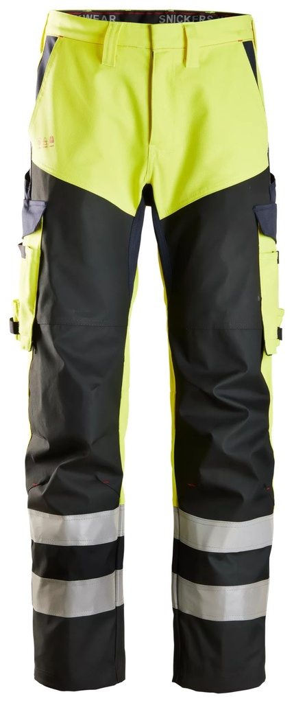 Snickers 6365 – ProtecWork, Pantalon avec au-dessus de cuisses renforcé, haute visibilité, Classe 1