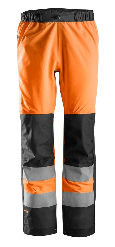 Snickers 6530 – AllroundWork, Pantalon Shell imperméable, haute visibilité, Classe 2