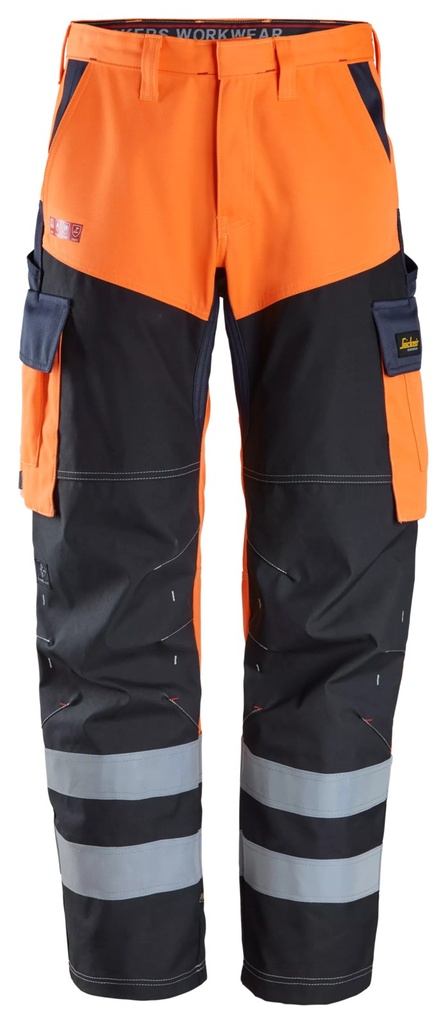Snickers 6560 – Pantalon avec avant des jambes renforcé, haute visibilité Classe 1